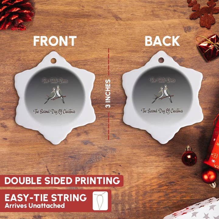 3dRose – wholesale Ornament – 3dRose, Two Turtle Doves Christmas Holiday Greeting, Ornament9