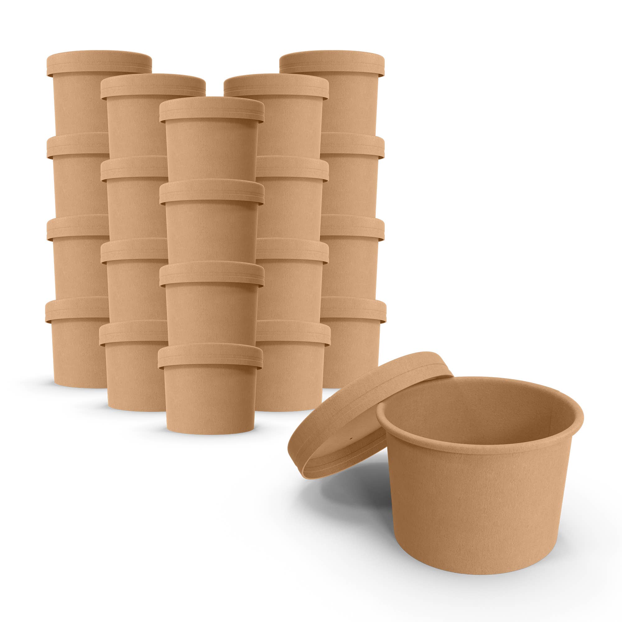 MT Products - Wholesale Disposable Cup - MT Products Brown Paper Soup Cups with Lids7