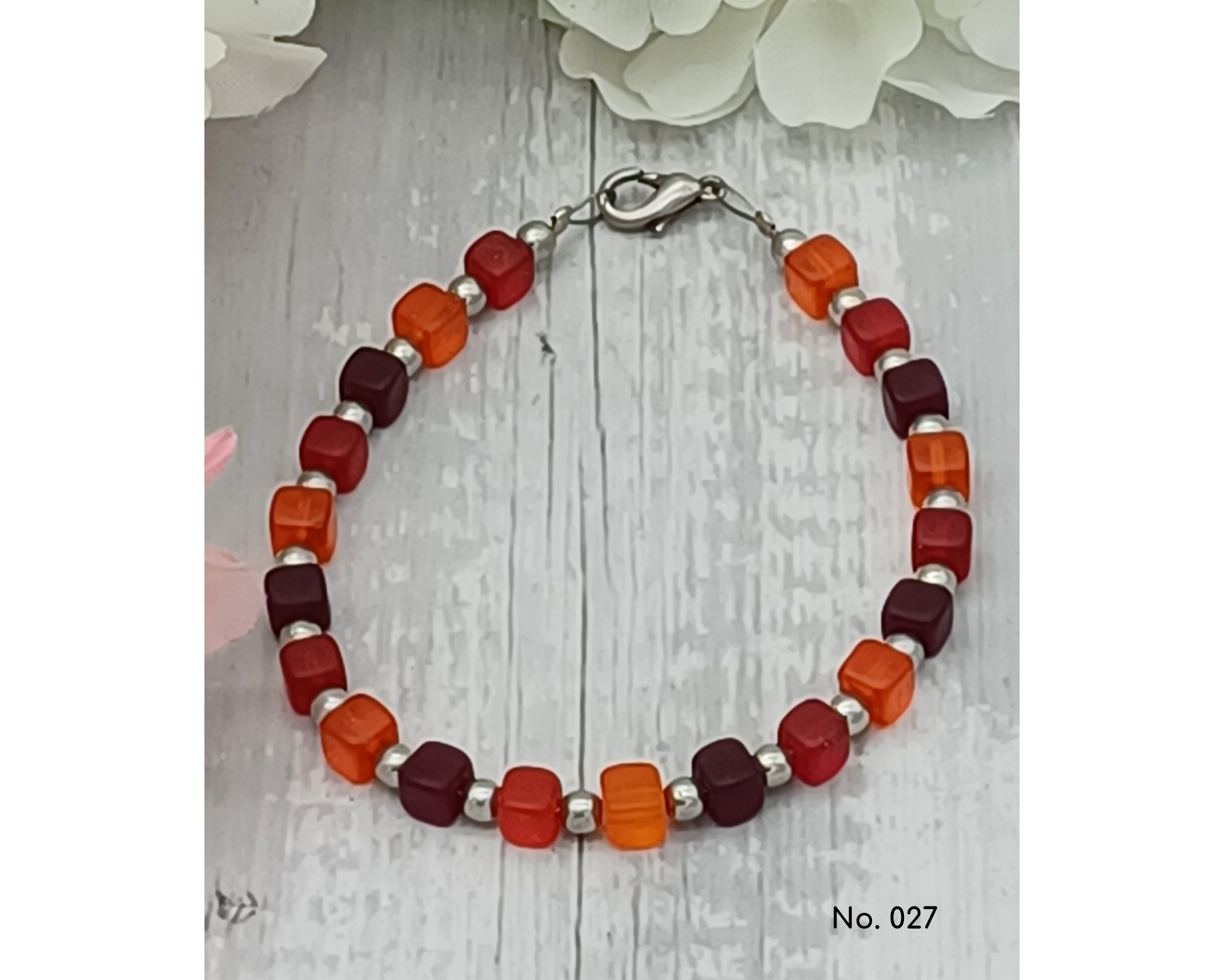 perleperle - Wholesale Beaded Bracelet - Bracelet glass beads, cube shape, Lillie9