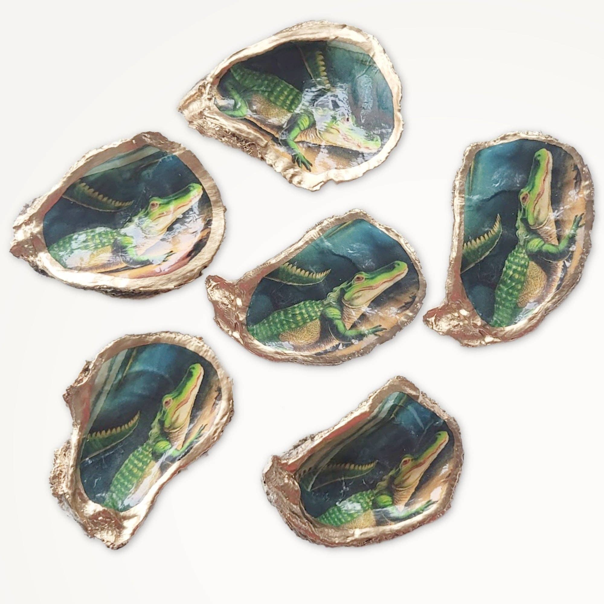 Beatrixbell Handcrafted - Wholesale Ornament - Alligator Bayou Ornament • Oyster Shell3