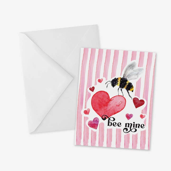 Bee Mine Valentine’s Day Greeting Card for wholesale by mad paperie