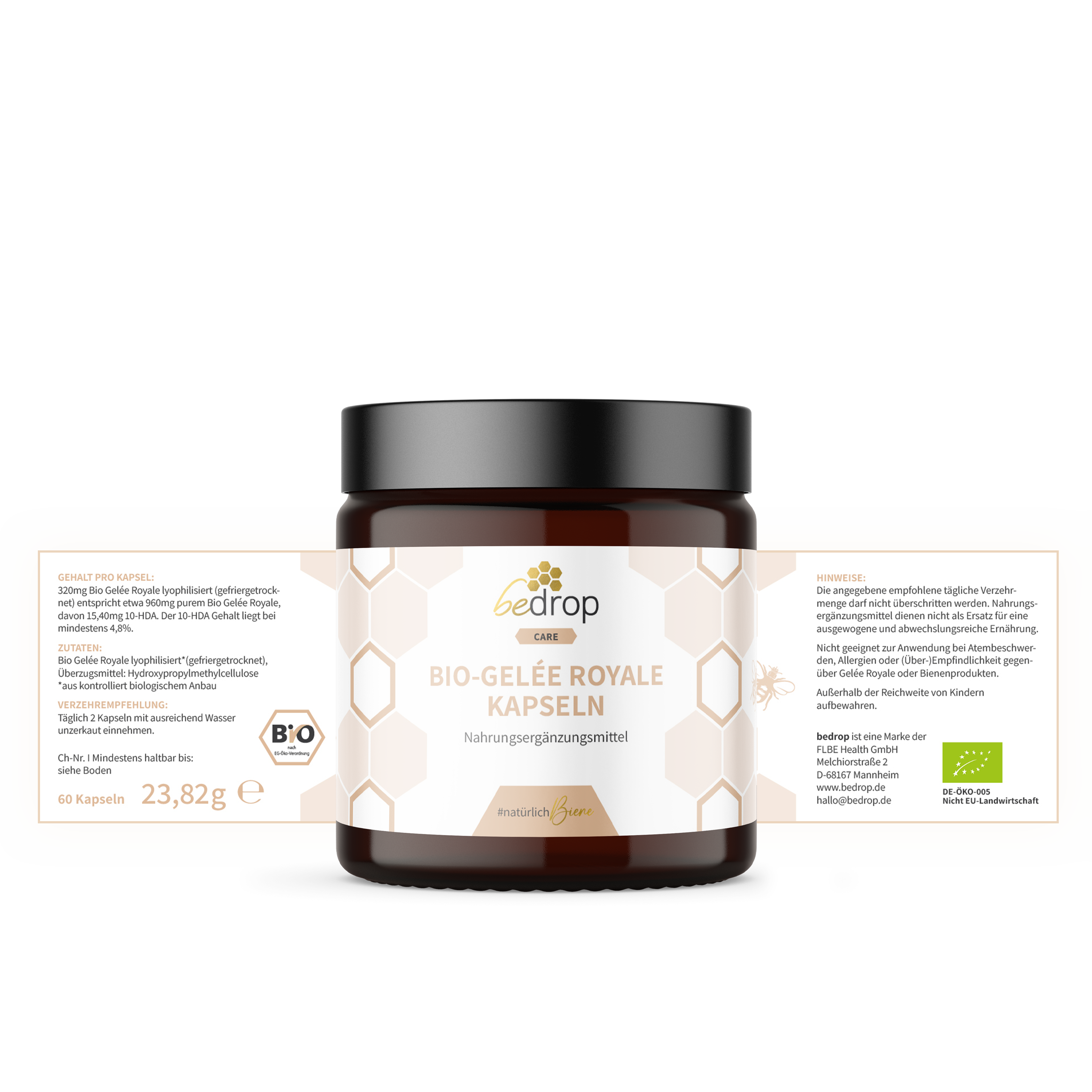 bedrop - Wholesale Oral Supplement/Vitamin - Organic Royal Jelly Capsules (Certified Organic) - 60 capsules6