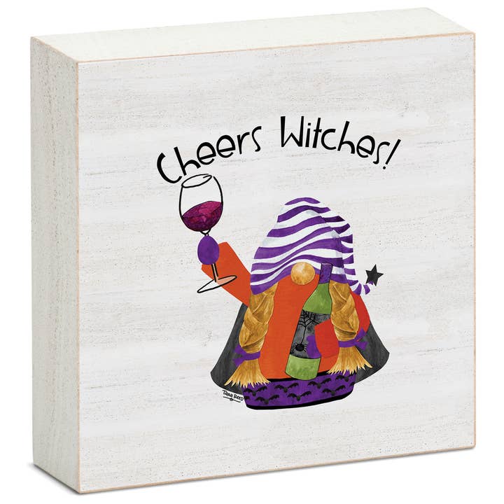 CounterArt/Highland Home/Thirstystone/CoasterStone - Wholesale Desk/Tabletop Sign - Gnomes of Halloween Pre-Pack Wood Block Sign Display