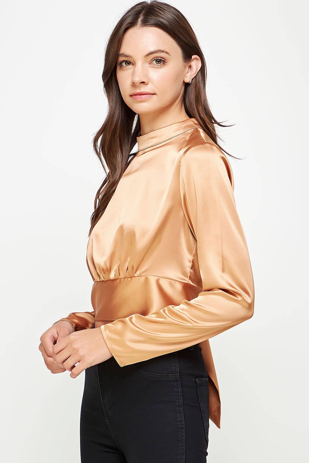 Strut & Bolt – wholesale Blouse – Women’s – Back Bow Tie Satin Blouse16