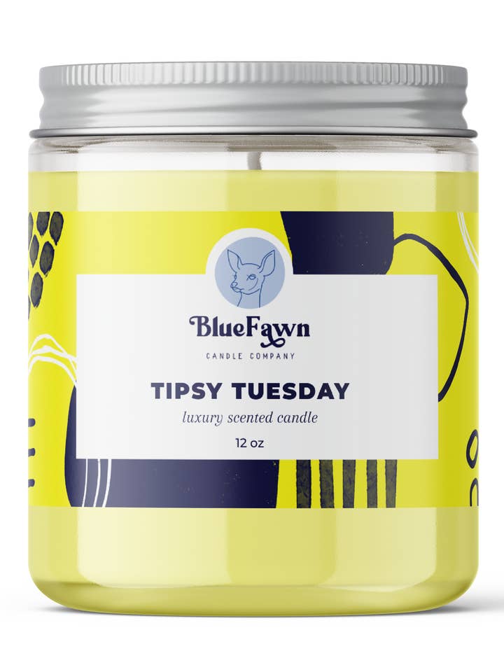Tipsy Tuesday - Grapefruit and Plum Scented Candle for wholesale by Blue Fawn Candle Company