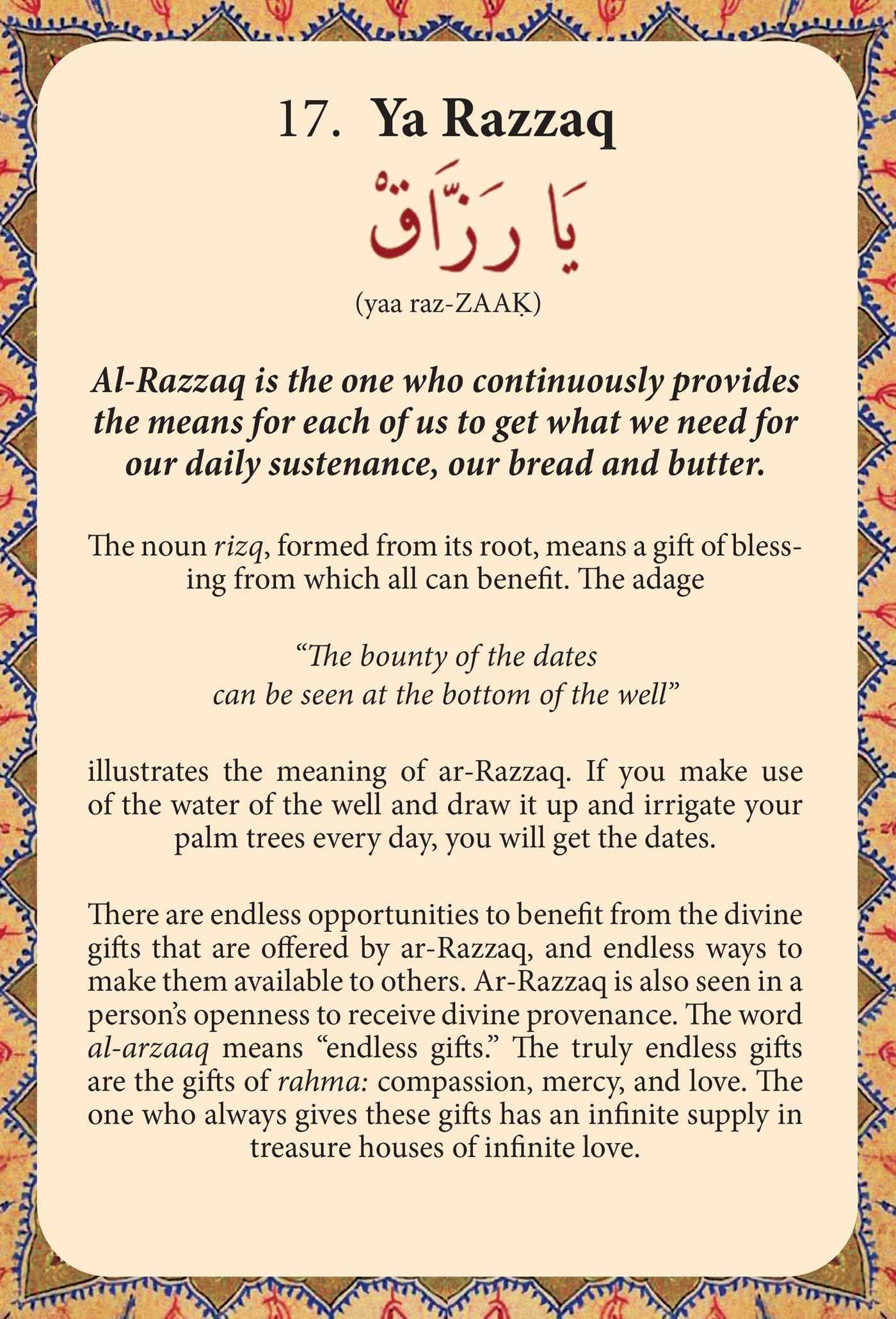 Cardshouse – wholesale Tarot-kort – Kortset: De 99 vackra namnen på Allah – Physicians of the Heart4