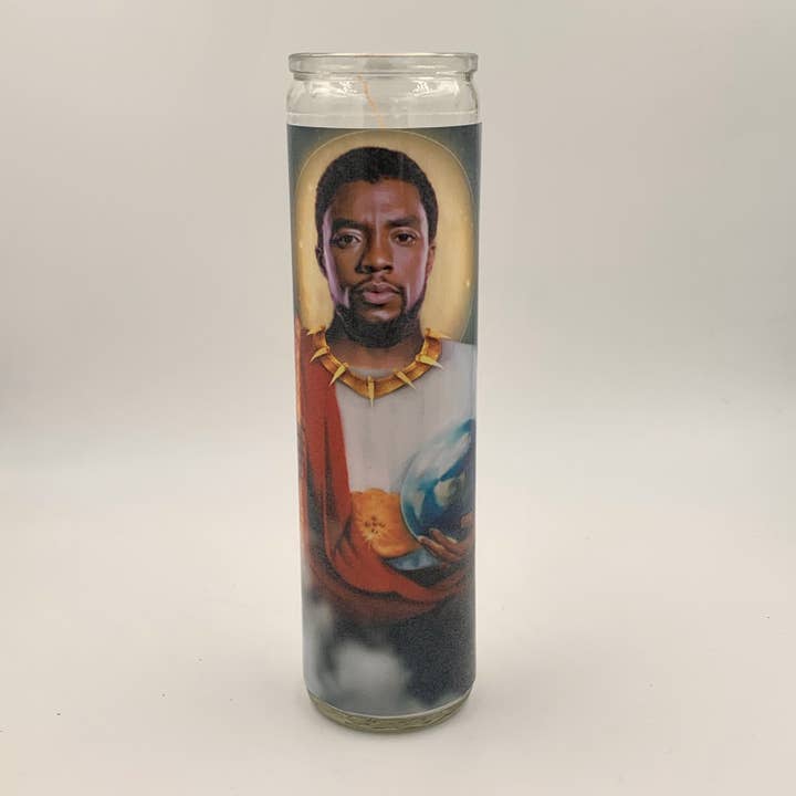 Rustbelt Cooperative - Wholesale Votive Candle - Black Panther Chadwick Prayer Candle