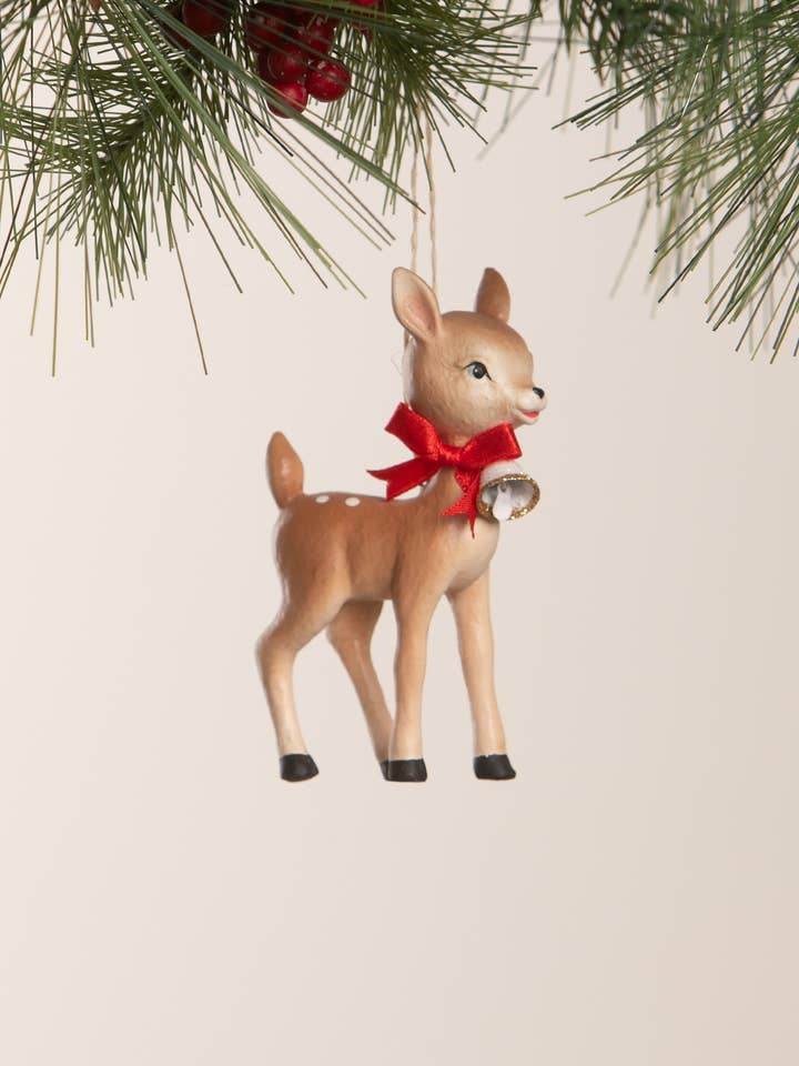Retro Ruby Reindeer Orn. for wholesale by Bethany Lowe Designs