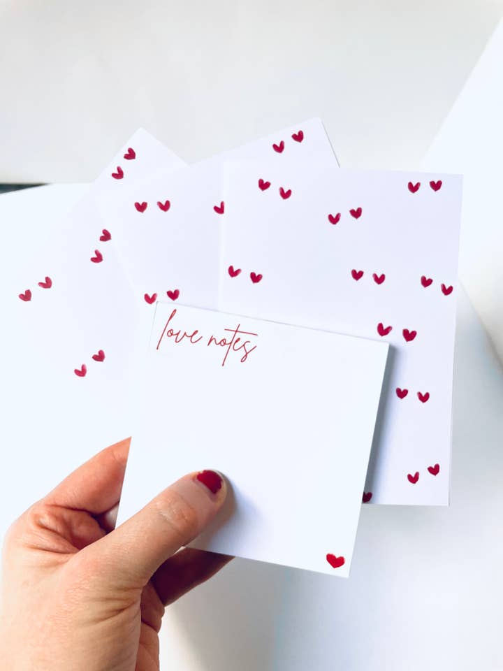 Papelaria Corações Simples Aguarela, Blocos e Card Box por atacado de Atelier By Cat