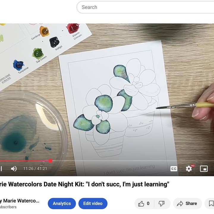 Emily Marie Watercolors - Wholesale DIY Craft Kit - Watercolor Date Night Kit: Succulents4