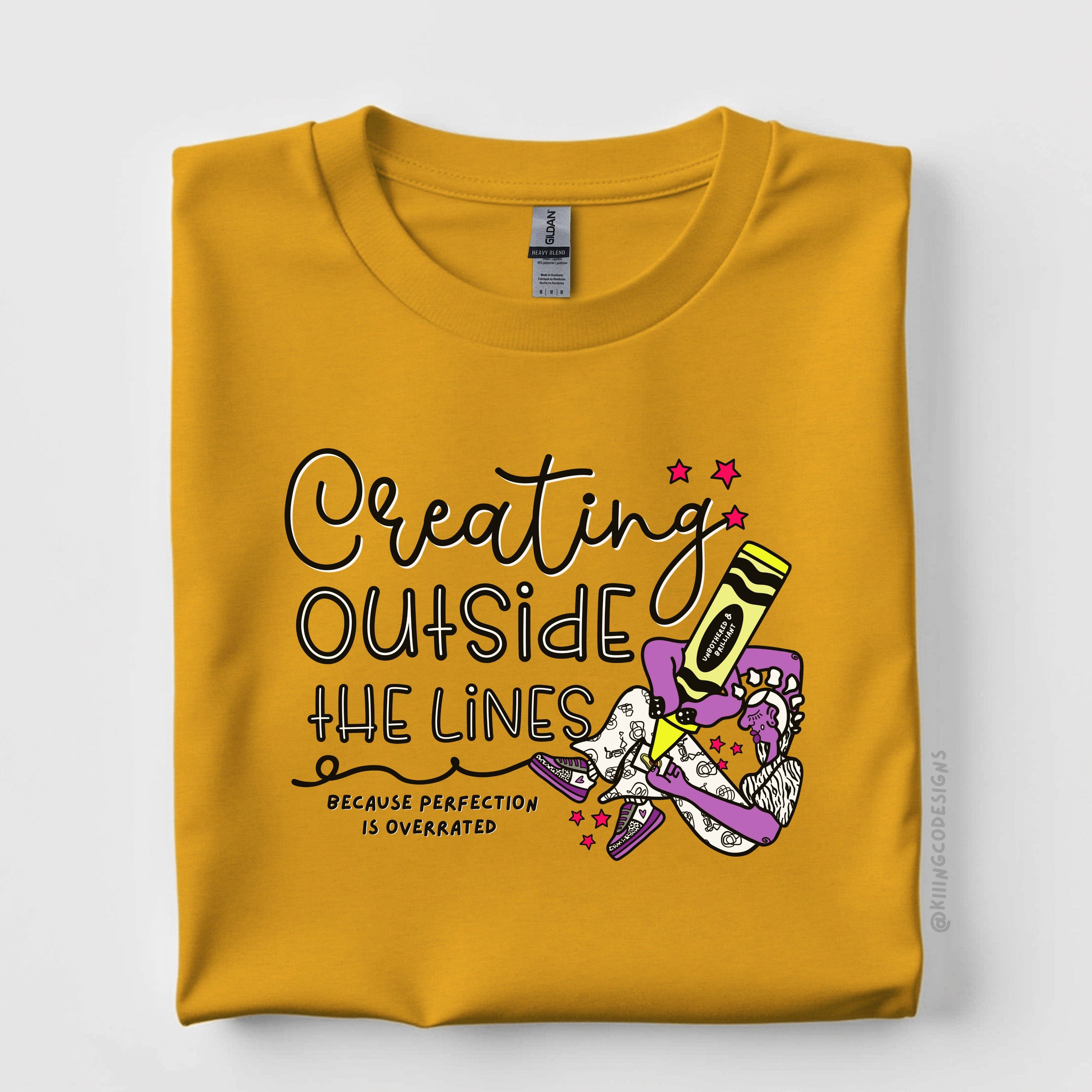 Kiiing & Co. Designs - Wholesale Screen Printed T-Shirt - Unisex - Creating Outside the Lines Tee4