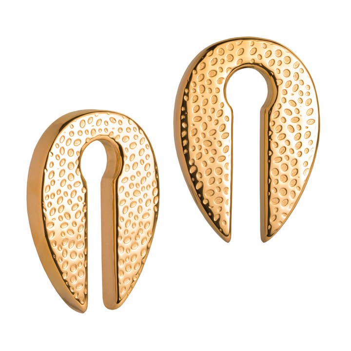 Hamrat guld - nyckelhålsöronvikter (par) för wholesale av Custom Plugs