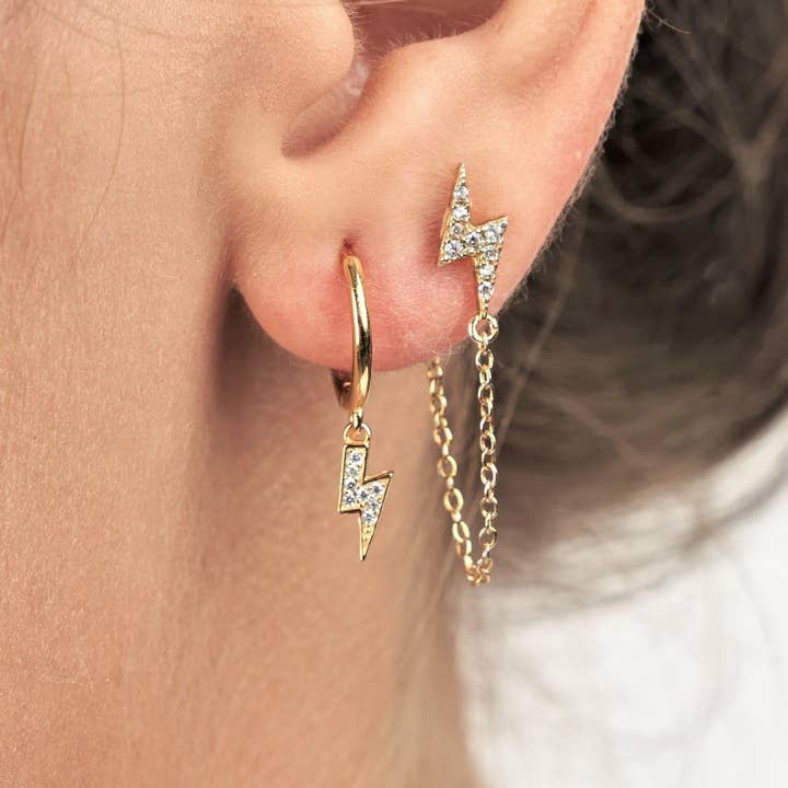 Lightning Bolt Hoops for wholesale by Diat
