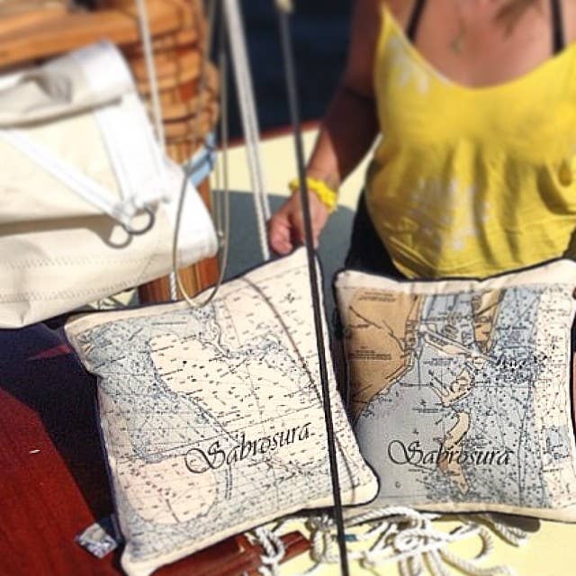 Not for Navigation - Wholesale Throw/Decorative Pillow - Decorative Canvas Pillow - Custom Location Nautical Chart5