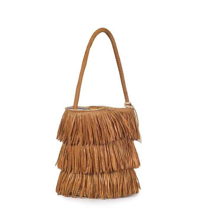 EMANUELA BIFFOLI FIRENZE - Vendita all'ingrosso Borsa con manico - Donna - BORSA PAGLIA "PORTOFINO" FRANGE BISCOTTO