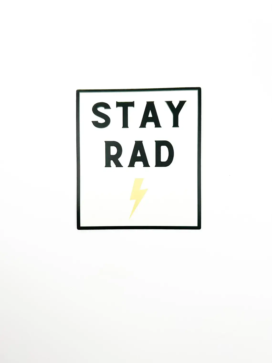 Field Trip Threads - Wholesale Sticker - Stay Rad Sticker | Black & White Lightning Bolt Decal 1