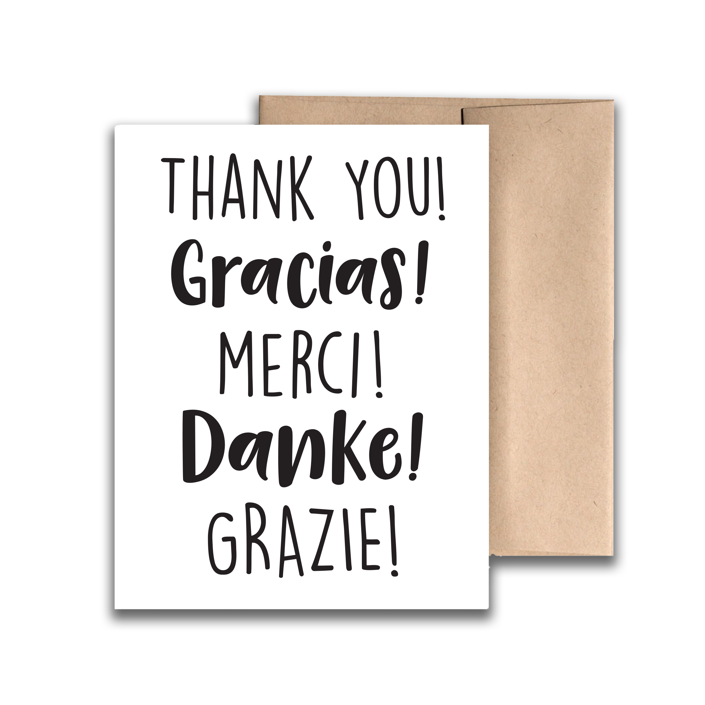 REMOVED BRAND - Wholesale Thank You Card - Thank You 5 Languages Greeting Card0