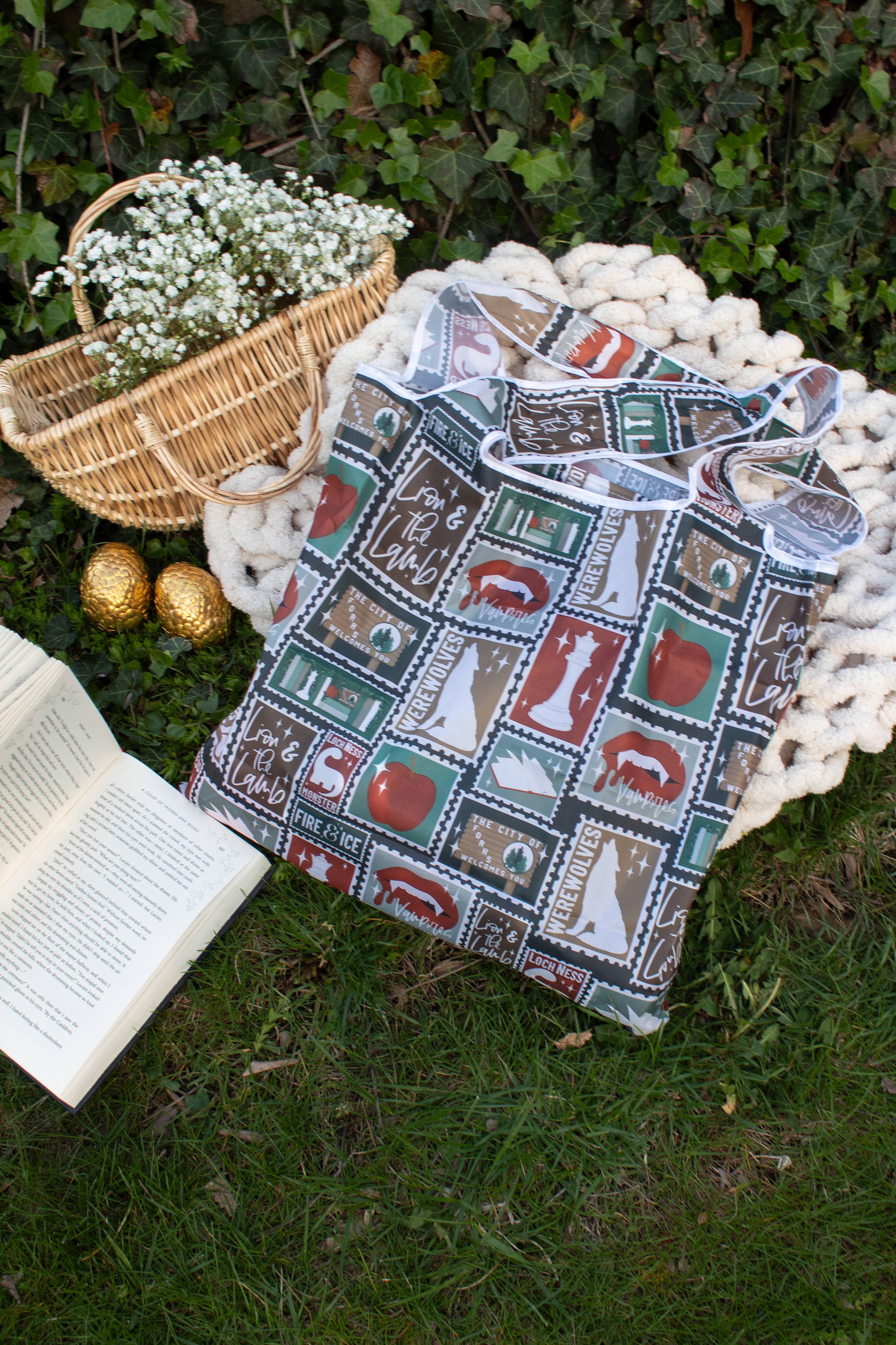 Meaggie Moos - Wholesale Grocery/Shopping Bag - Forks WA Stamps | Reusable Bookish Foldable Grocery Tote Bag4