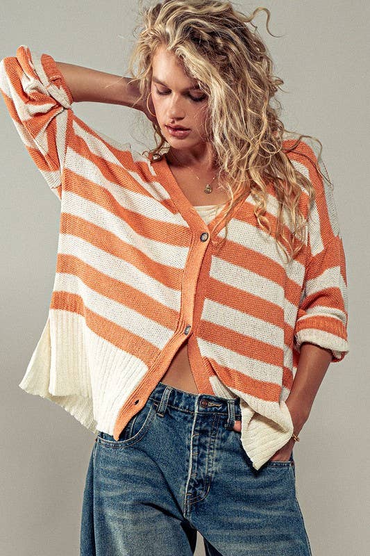Heyday - Wholesale Cardigan - Women's - Cozy and Free Striped Cardigan18