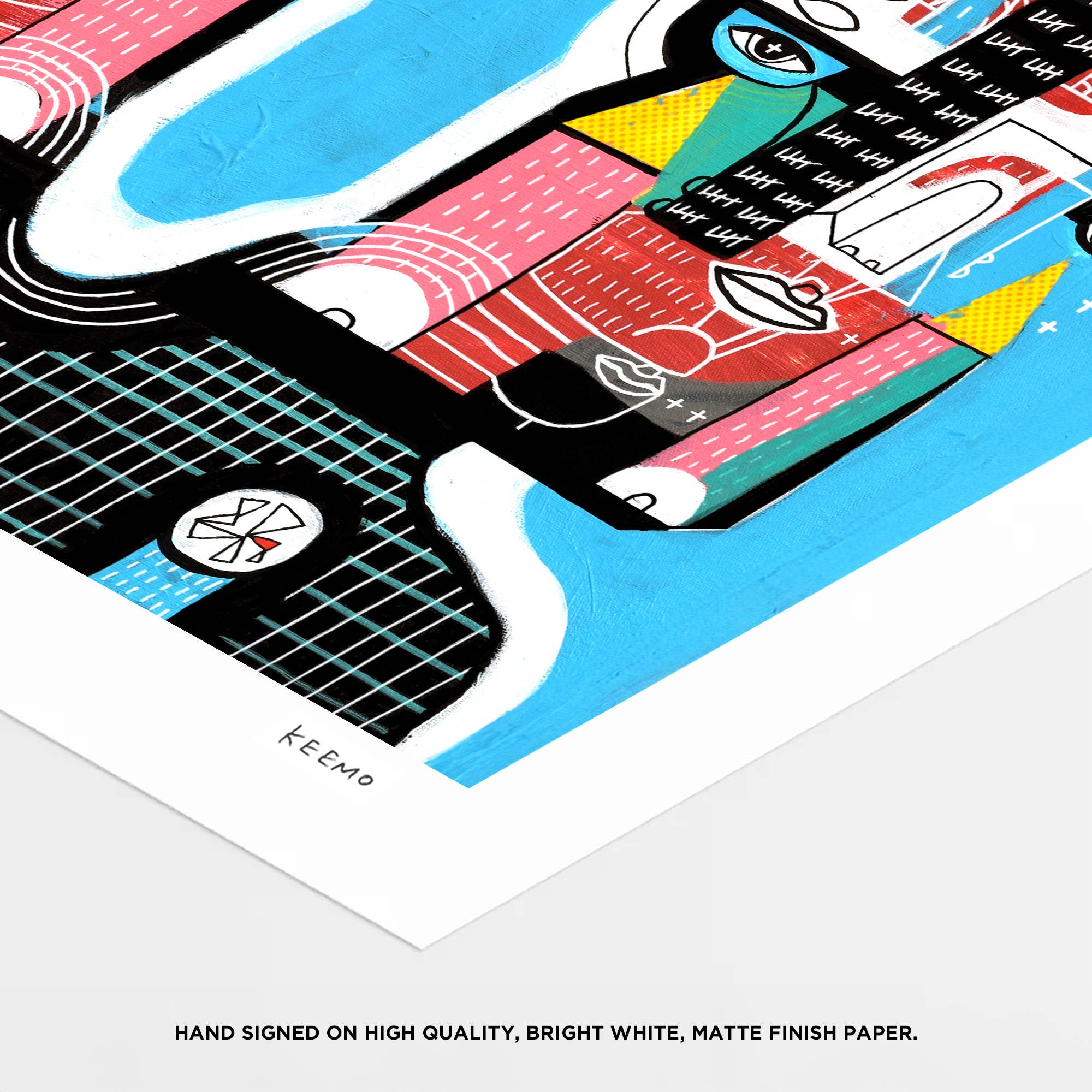 Keemo Gallery - Wholesale Art Print - Love Colorful Modern Art Print Lover Couple Blue Friend3