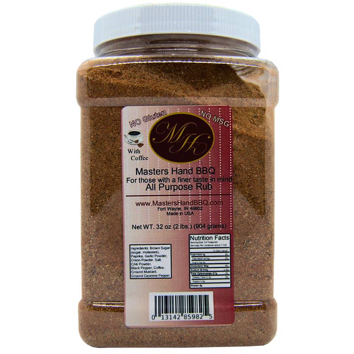 All Purpose Rub 32oz Partial Case 30RO32 for wholesale by Master's Hand BBQ