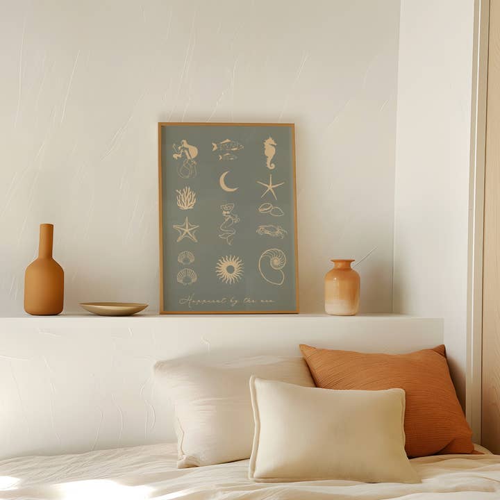 Harley and J - Wholesale Art print - Happiest By The Sea Blue Art Print1