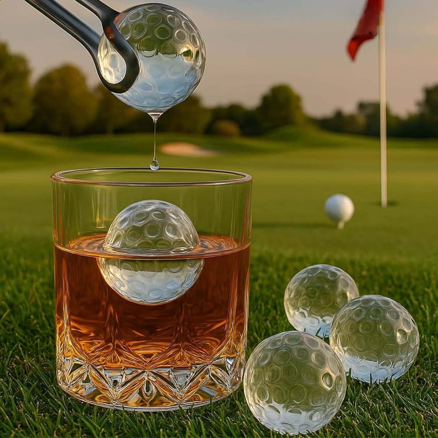 The Wine Savant /  Khen Glassware - Wholesale Drink Chilling Cubes - Golf Ball Whiskey Coolers - Pack of 5 Gift Set1