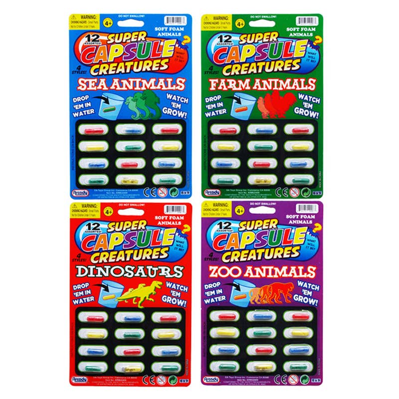 Deluxe Import Trading - Wholesale Classic Toy - Kids - 12 pc Amazing Capsule Creatures 4 Assorted Styles0