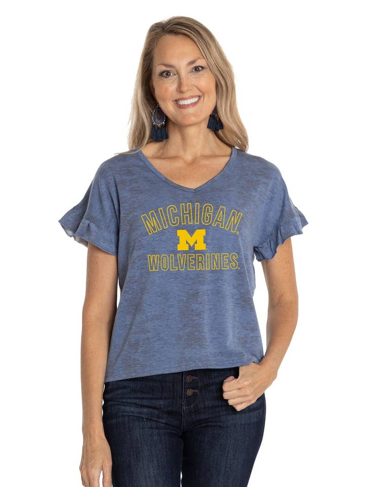 Michigan Wolverines Daisy Tee for wholesale by Flying Colors Apparel
