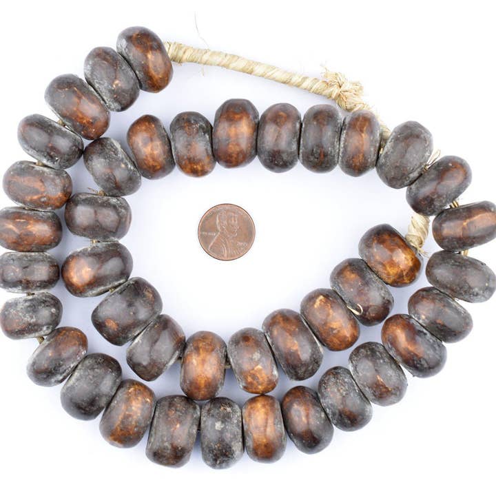 The Bead Chest - Wholesale Beads - Large Matte Kenya Brown Bone Beads