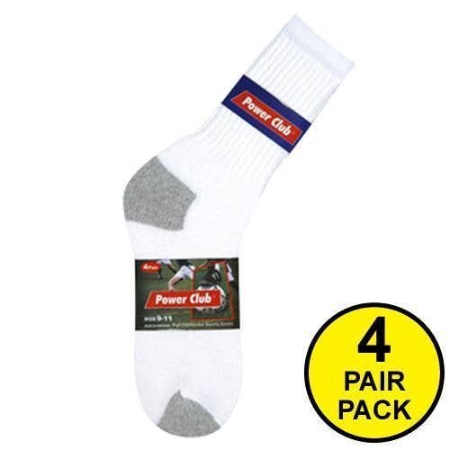 4 Pair Pack Crew Grey Heel + Toe Socks for wholesale by Deluxe Import Trading