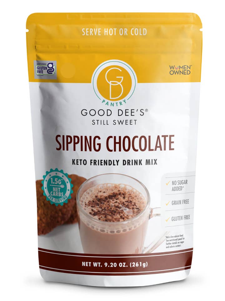 Good Dee's Sipping Chocolate Low Carb Drink Mix - Vegan, No Sugar Added*, Soy Free and Gluten Free for wholesale by Good Dee's