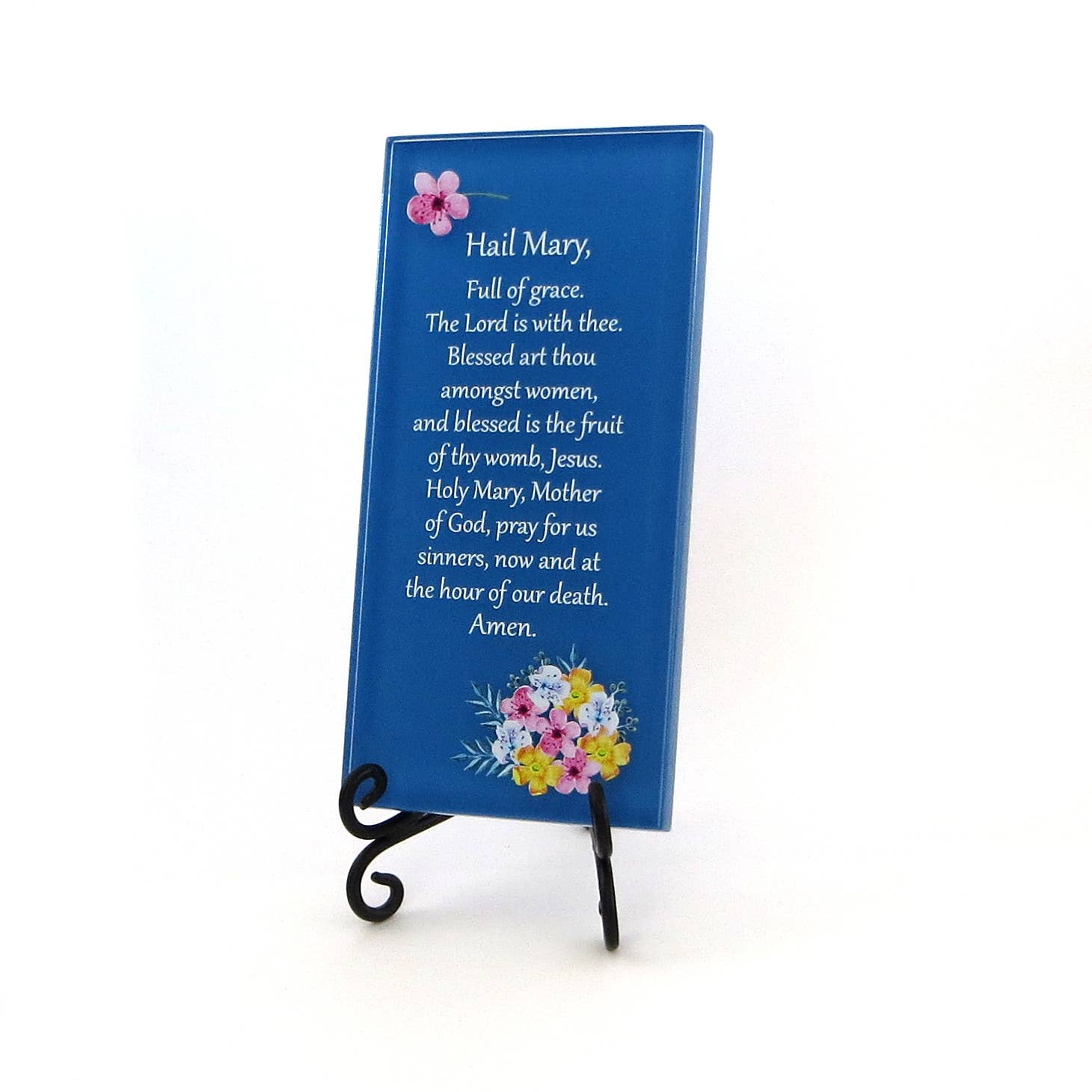 Lifeforce Glass, Inc. - Wholesale Plaque - The Hail Mary Prayer on a Glass Plaque, Catholic Family Gift1