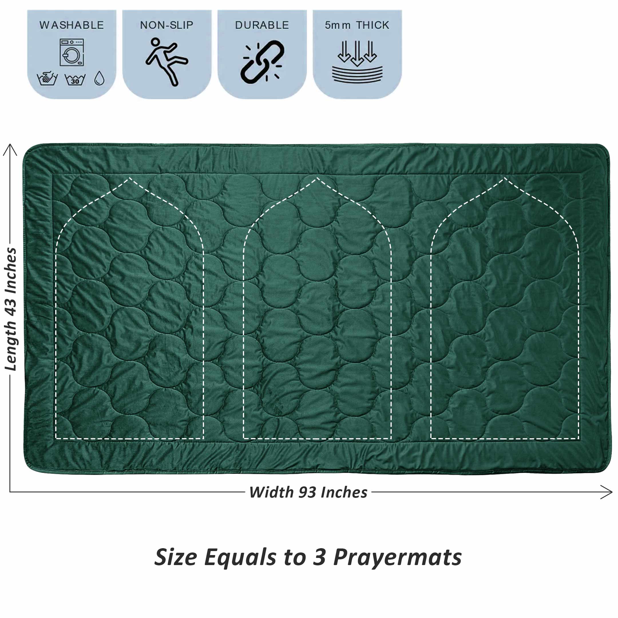 Cottonpassion_US - Wholesale Vloerkleed - Luxe fluwelen gebedskleed voor drie personen, islamitisch tapijt voor woonruimte21