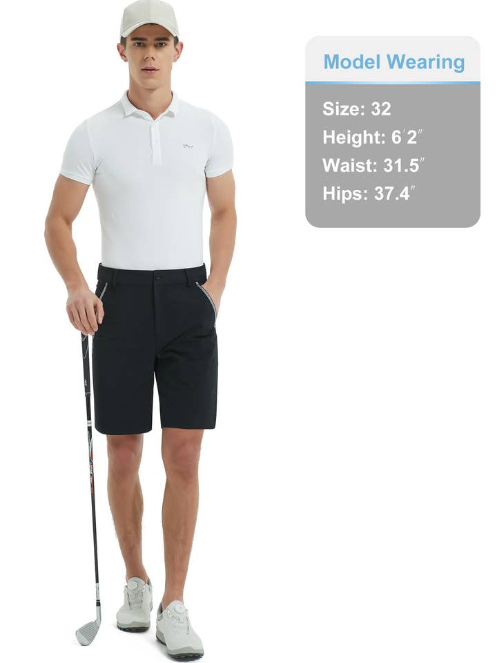 Qing Dao Lai Si Ma Te Fang Zhi You Xian Gong Si - Vente Short de sport – homme - Short de golf stretch pour hommes avec poches, taille élastique15