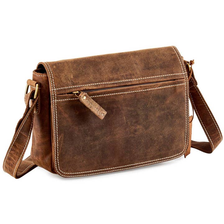 Hydestyle London - Wholesale Crossbody Bag - Women's - Distressed Leather Saddle Bag #UM62
