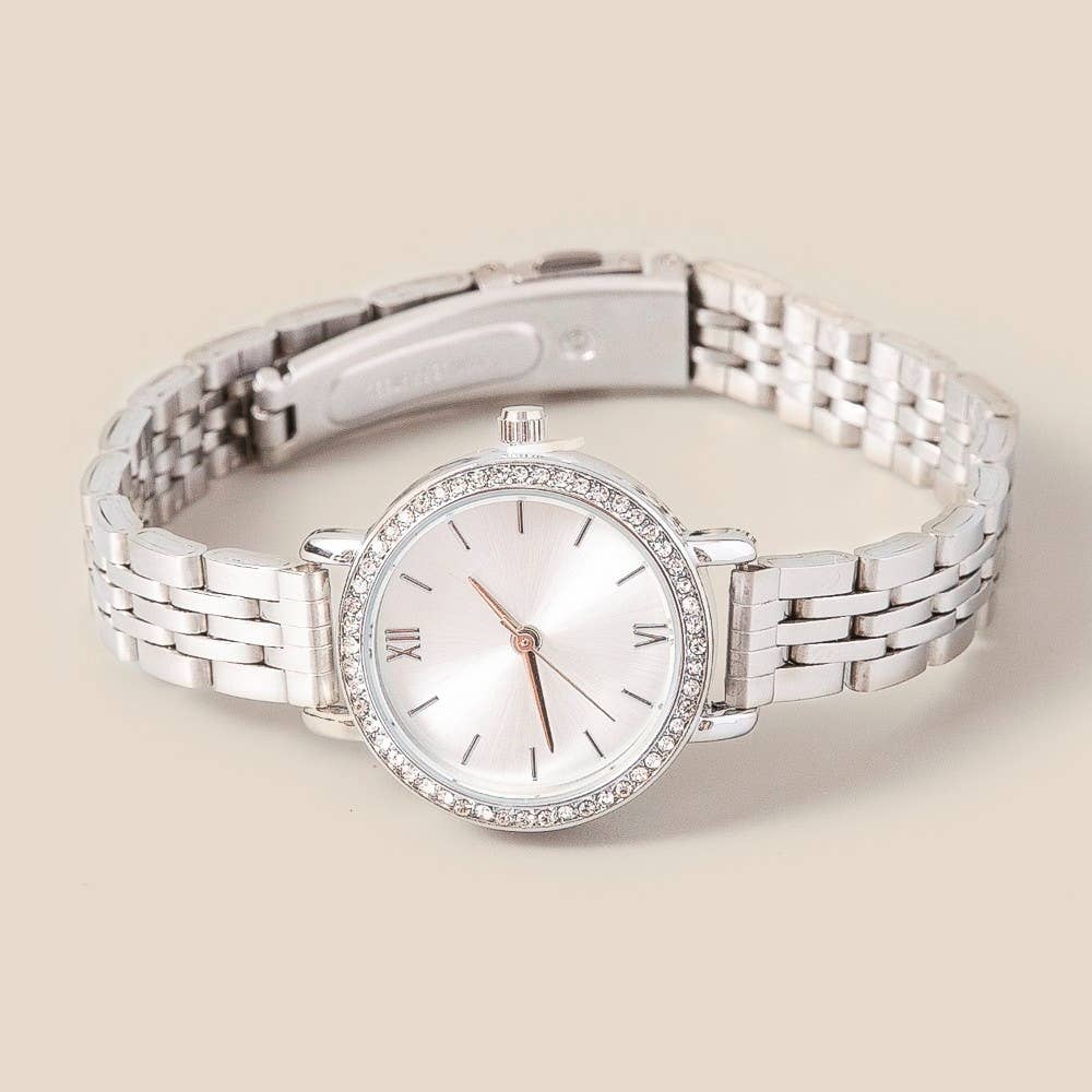 Anarchy Street - Wholesale Wrist Watch - Women's - Cz Pave Trim Round Face Watch1