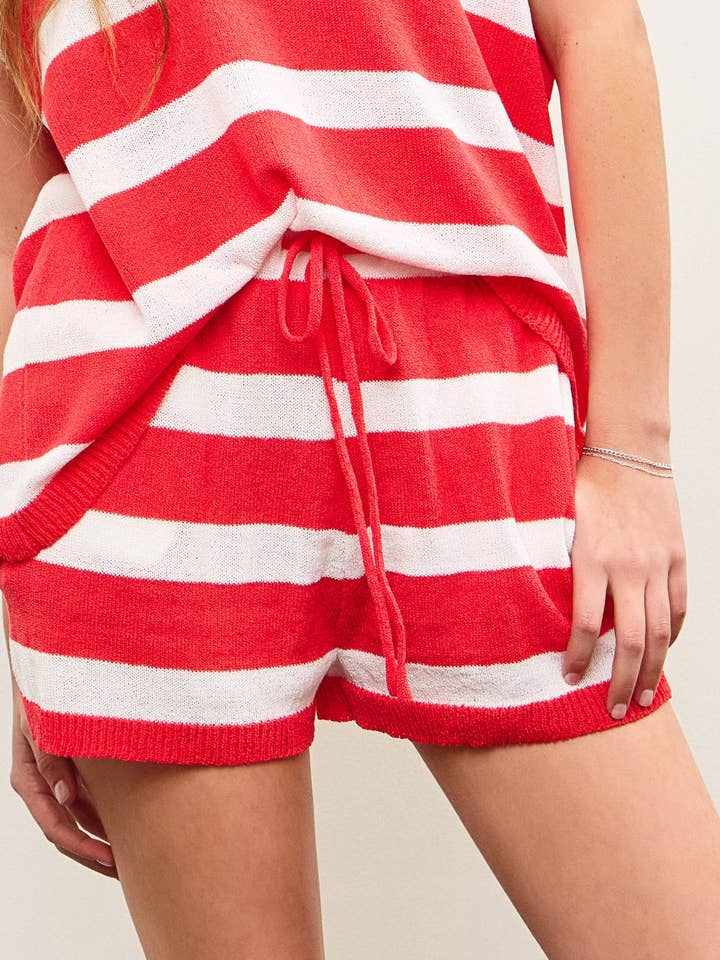 ELASTIC WAIST BAND DRAWSTRING SWEATER SHORTS for wholesale by Mustard Seed