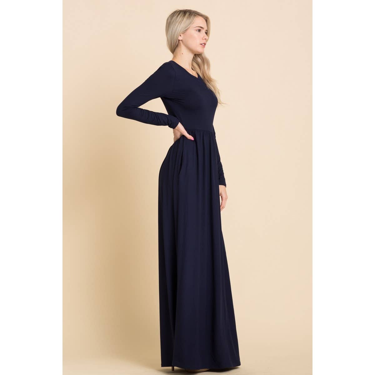 Reborn J - Wholesale Dress - Women's - Basic long sleeve maxi in plus size14
