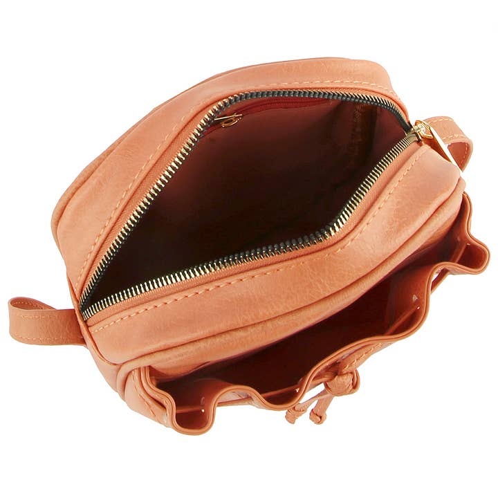 JOIA ACCESSORIES - Wholesale Crossbody Bag - Women's - SMOOTH DRAWSTRING DESIGN ZIPPER CROSSBODY BAG, GL 00622