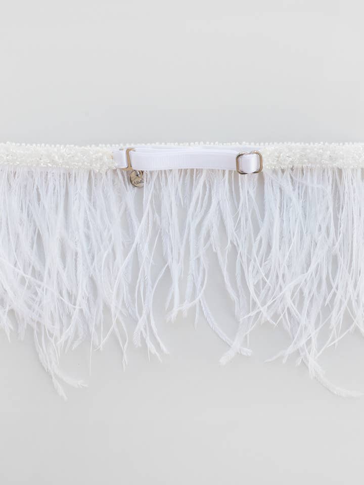 Aimée&Co - Wholesale Garter Belt - Women's - “FLUFFY” BRIDAL WEDDING GARTER