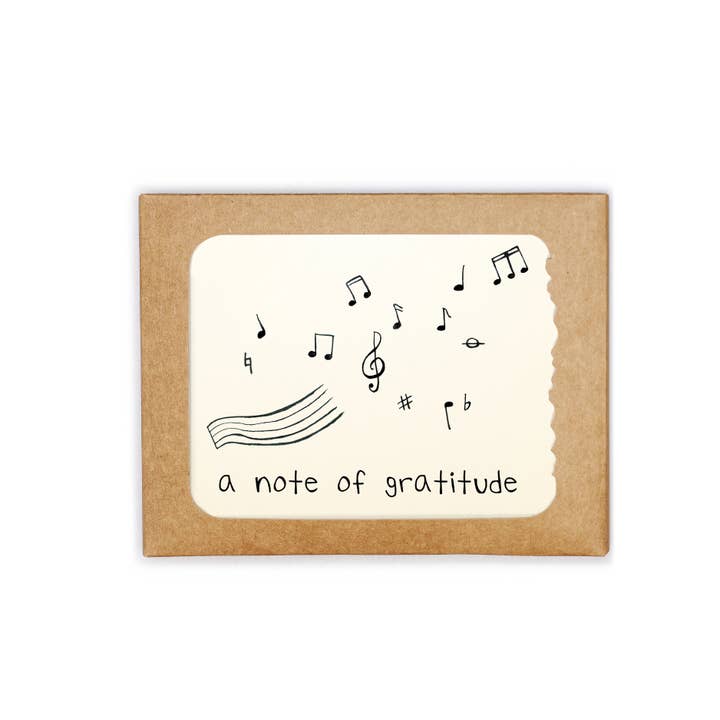 Paquet de 8 cartes - Merci - Notes de musique pour la vente par Piccola Arte