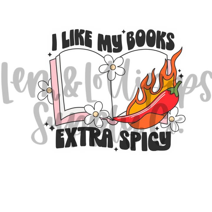I like my books extra spicy sticker for wholesale by Lem&Lollipops Supply Co. LLC
