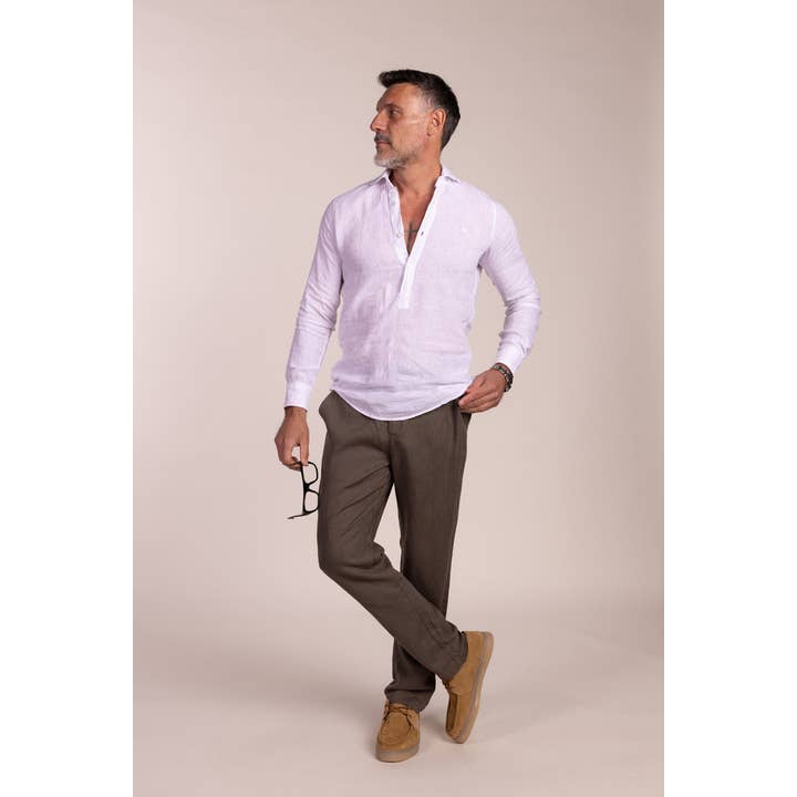 Polera Lino Blanco para venta al por mayor de Custi Mikelo: Made in Spain