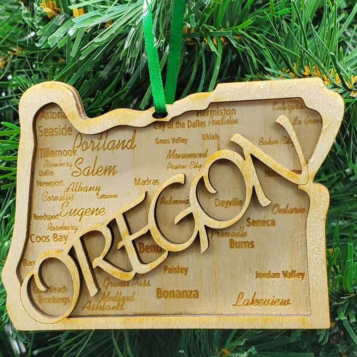 2D Oregon Ornament for wholesale by Rocket Laser Graphics
