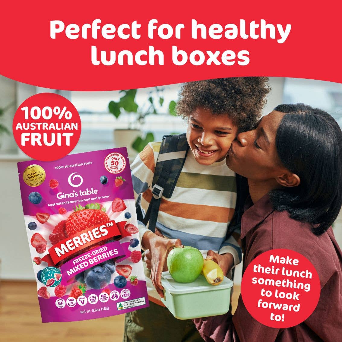 Gina's Table - Wholesale Dried/dehydrated fruit - Freeze Dried Mixed Berries with Strawberries - 10 pack9