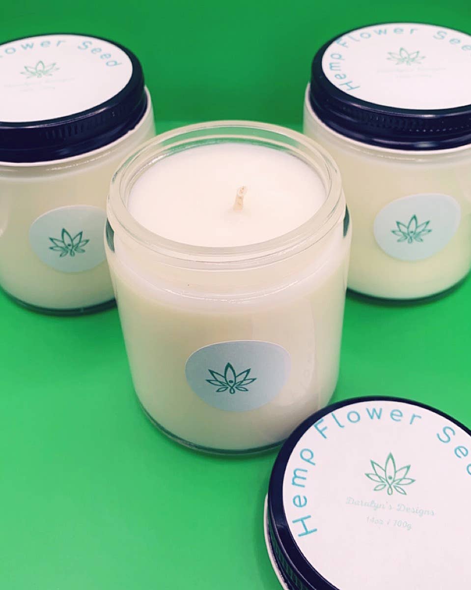 Daralyn's Designs – Großhandel Kerze im Glas / gefüllte Kerze – Cannabis-Kerze | 113 g Hanfwachs | 4oz1