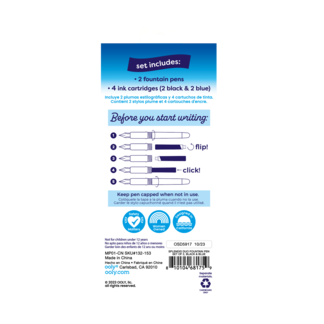 OOLY - Wholesale Pen - Splendid Duo: Fountain Pens - Black & Blue Ink (Set of 2 Pen1