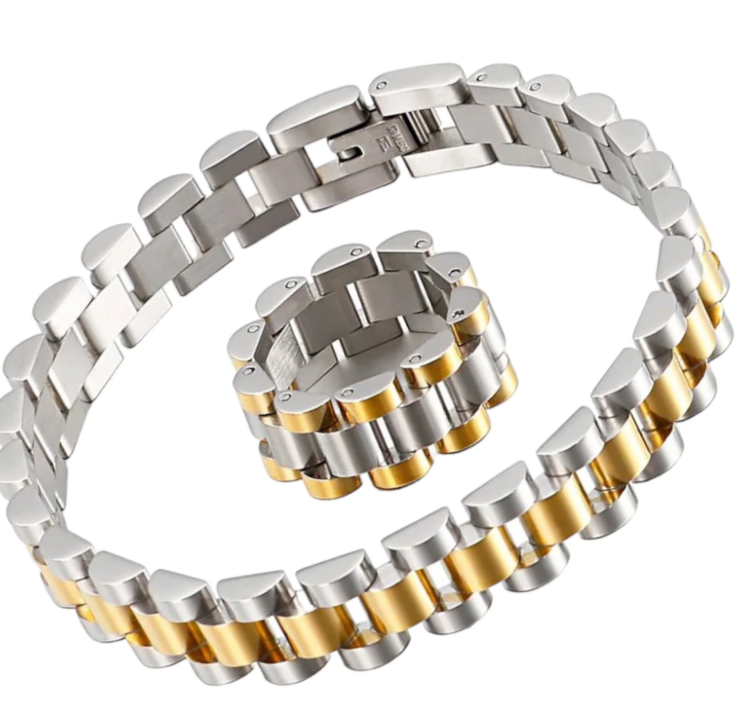 HoopLa - Wholesale Chain Ring - Roll X- Watch band Ring- Stainless steel 14K3