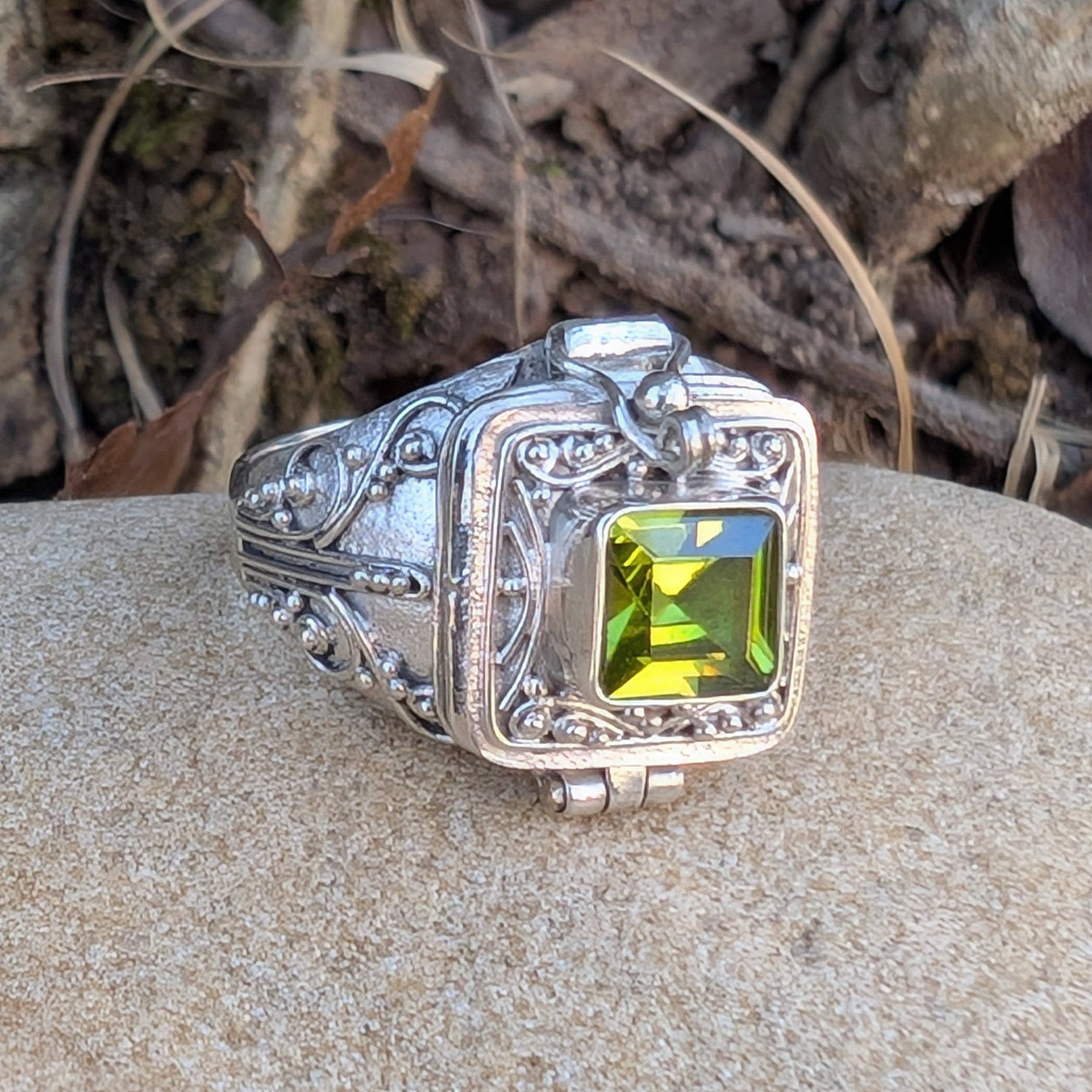 Silver Insanity - Wholesale Cocktail/Statement Ring - Midnight Elixir - Square Poison Locket Box Sterling Silver Ring4